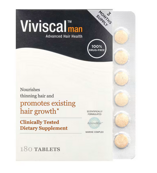 Viviscal Homem Suplemento Alimentar Fortalecedor de Cabelo 180 Comprimidos