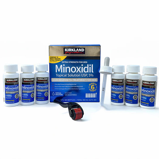 Minoxidil Kirkland Original 5% - Pack 6 meses + Dermaroller